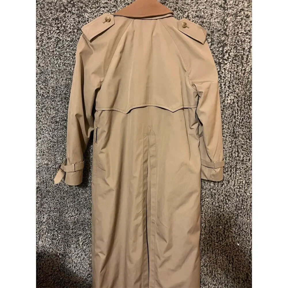 VTG Brooks Brothers women’s Beige Trench Coat Size M Double-Breasted Formal